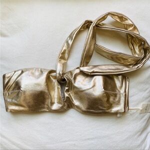 Aerie gold foil bikini NWT